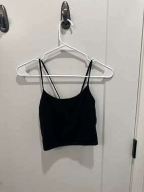 American Eagle Outfitters Black Double-Strap Cropped Cami